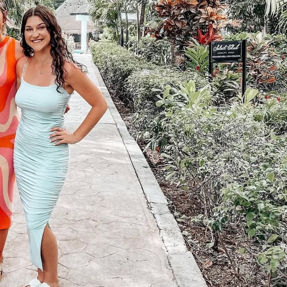 Nasty Gal Light Blue Midi Dress